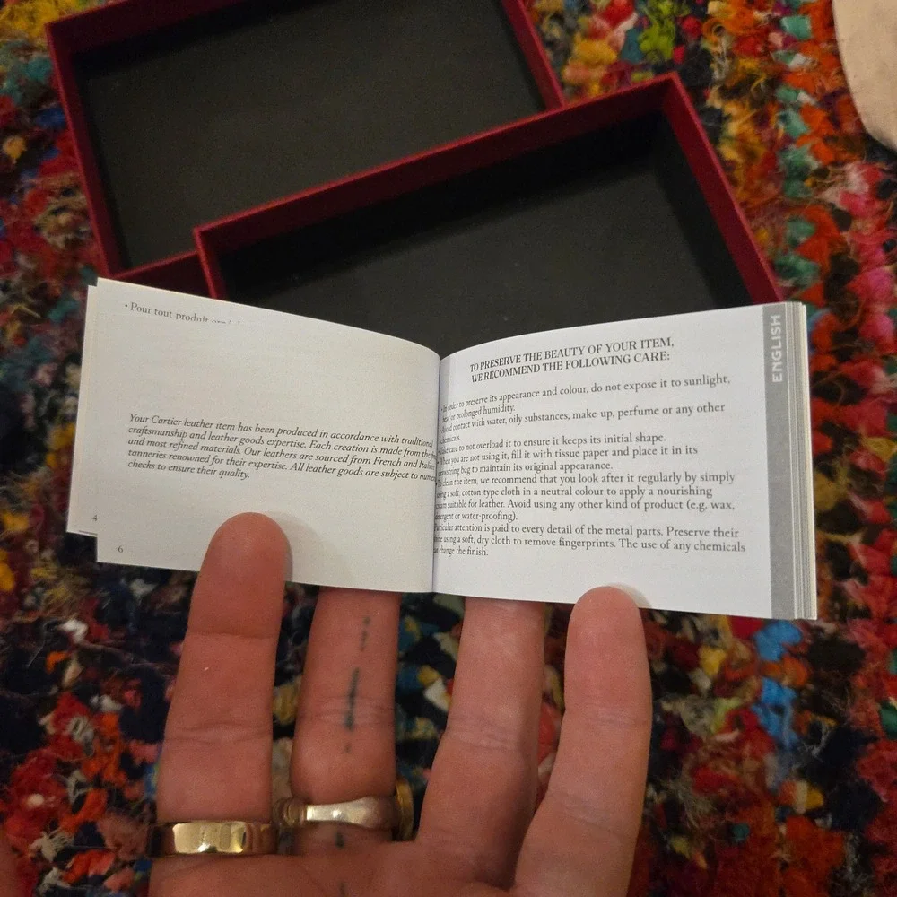 Cartier Presentation Box For Leather Gift Red Logo Gold Luxury Design Packaging
